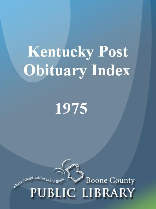 Cover image for Kentucky Post Obituary Index, 1975